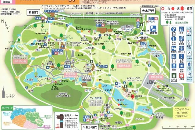新宿御苑のマップ（地図）