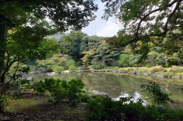 旧古河庭園の日本庭園｜心字池を中心に、茶室もある池泉回遊式庭園