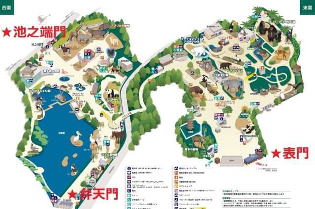 上野動物園へのアクセス｜入口・出口は表門・弁天門・池之端門の３つ