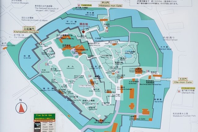 皇居東御苑の地図（マップ）